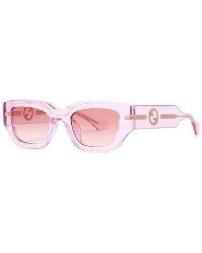 Gucci Rectangle-frame Sunglasses - Pink