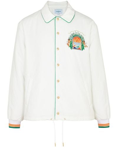 Casablancabrand Logo-Print Shell Jacket - White