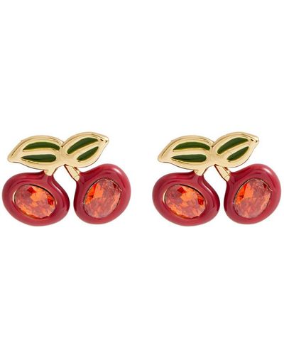 COACH Cherry Embellished Stud Earrings - Red