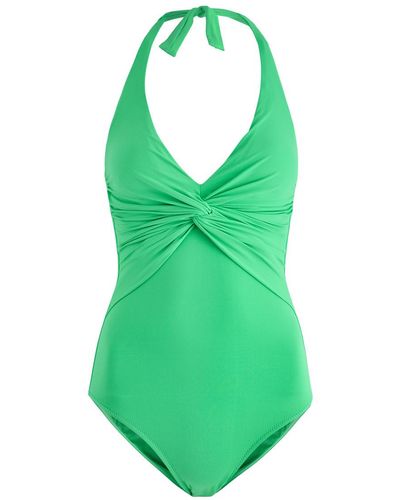Melissa Odabash Zanzibar Halterneck Knotted Swimsuit - Green