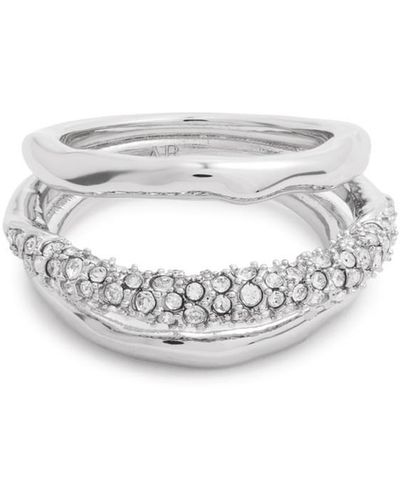 Alexis Solanales Orbiting Crystal-Embellished Ring - White