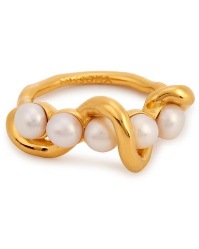 Missoma Molten Pearl And 18kt -plated Ring - White