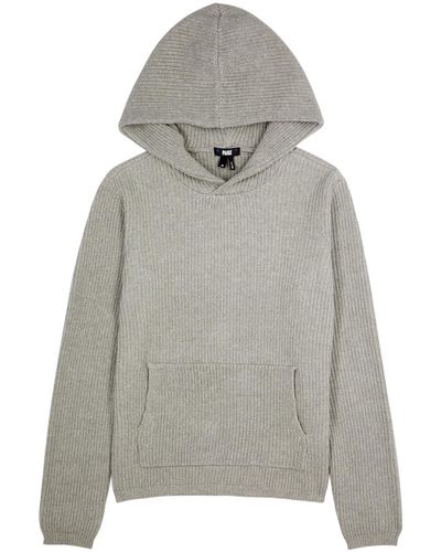 PAIGE Bowery Hooded Cotton Sweater - Gray