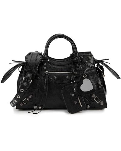 Balenciaga Neo Cagole City Leather Top Handle Bag - Black