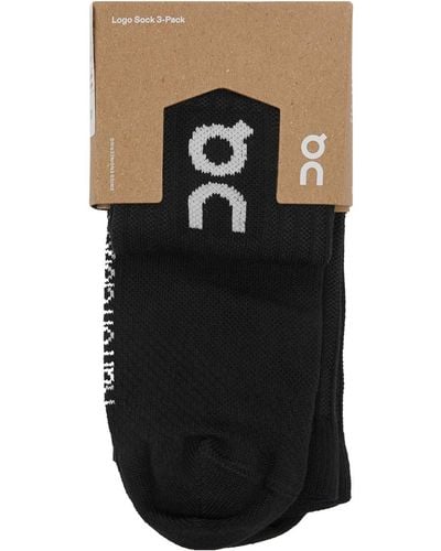 On Shoes Running Logo-intarsia Cott-blend Socks - Black