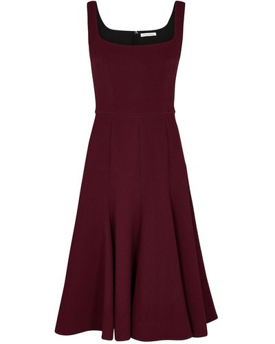 Emilia Wickstead Flared Cloqué Midi Dress - Purple