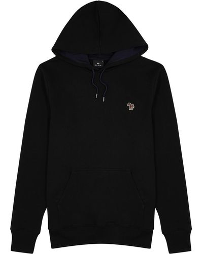 PS by Paul Smith Logo Hooded Cotton Sweatshirt - Black