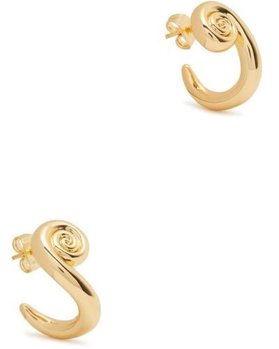 Anni Lu Swirl 18kt -plated Hoop Earrings - White