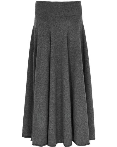 Extreme Cashmere N°313 Twirl Cashmere-blend Midi Skirt - Gray