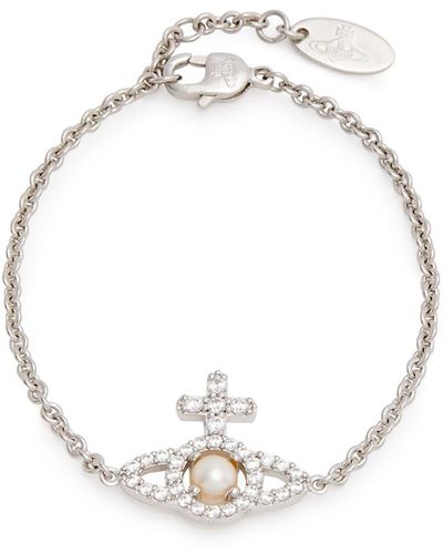 Vivienne Westwood Olympia Embellished Orb Bracelet - White