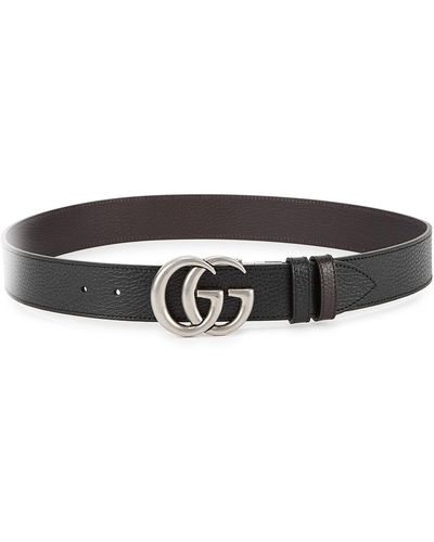 Gucci Gg Marmont Reversible Leather Belt - Black
