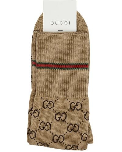 Gucci Gg Cotton-Blend Socks - Natural