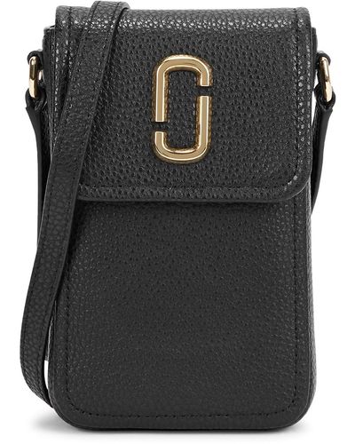 Marc Jacobs The Glam Shot Leather Cross-body Phone Case - Black