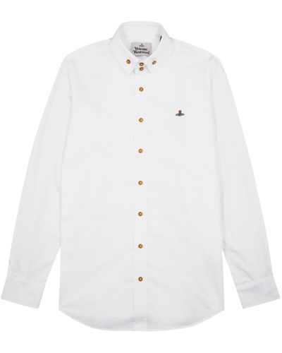 Vivienne Westwood Krall Logo-embroidered Cotton Shirt - White