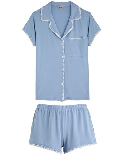 Eberjey Frida Jersey Pajama Set - Blue