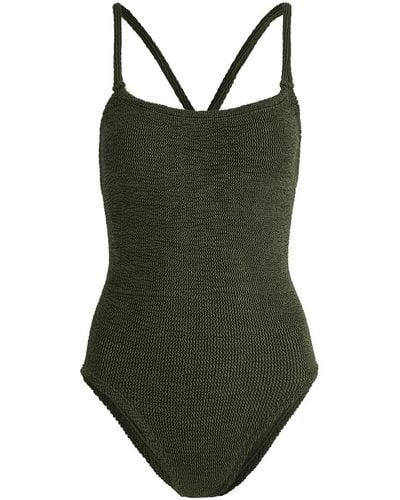 Hunza G Bette Seersucker Swimsuit - Green