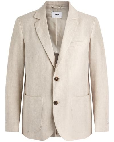Wax London Fintry Single-Breasted Linen Blazer - Natural
