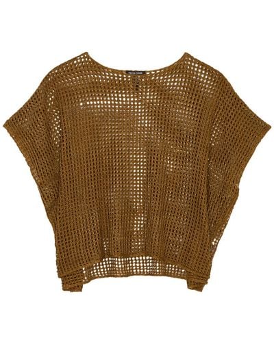 Eileen Fisher Open-Knit Linen Sweater - Green
