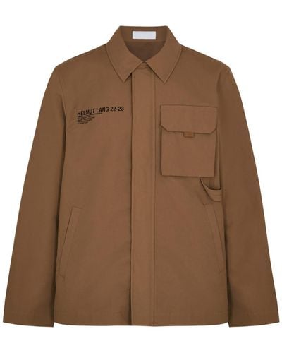 Helmut Lang Logo Cotton-Blend Jacket - Brown