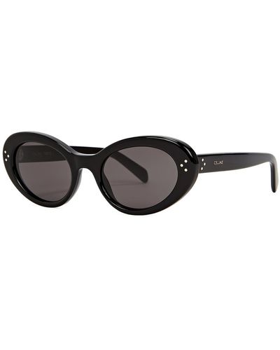 Celine Oval-frame Acetate Sunglasses - Black