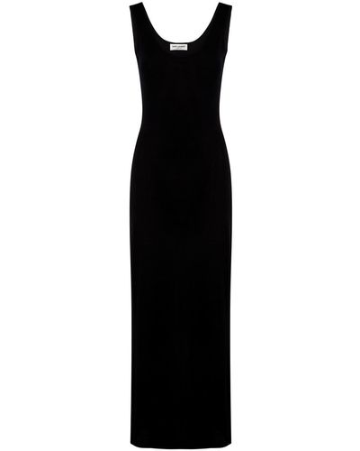 Saint Laurent Open-Back Knitted Maxi Dress - Black