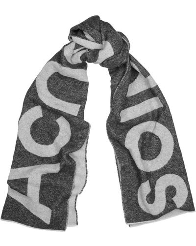 Acne Studios Toronto Logo-Intarsia Wool-Blend Scarf - Grey