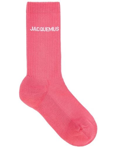 Jacquemus Les Chaussettes Logo Cotton-Blend Socks - Pink
