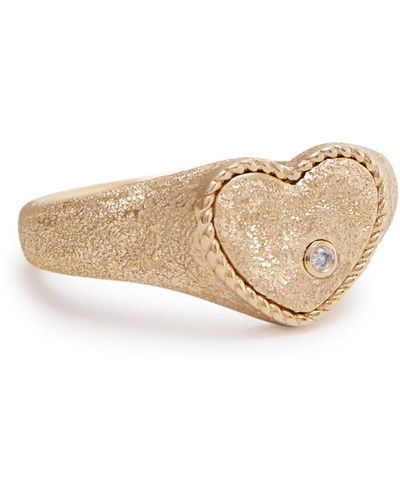 Yvonne Léon Baby Chevaliere Glittered Pinky Ring - White