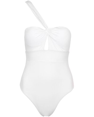 Max Mara Corine One-Shoulder Swimsuit - White