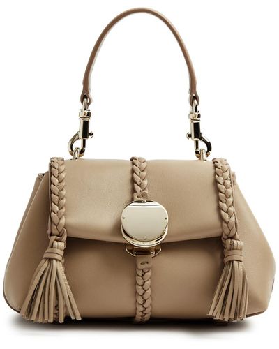 Chloé Penelope Mini Leather Cross-body Bag - Natural