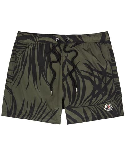Moncler Printed Shell Swim Shorts - Gray