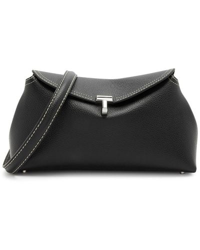 Totême T-Lock Leather Clutch - Black