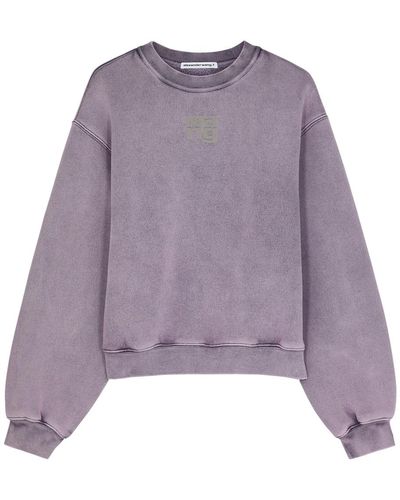 T By Alexander Wang Logo Jersey Sweatshirt - Purple