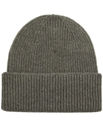 COLORFUL STANDARD Ribbed Wool Beanie - Green