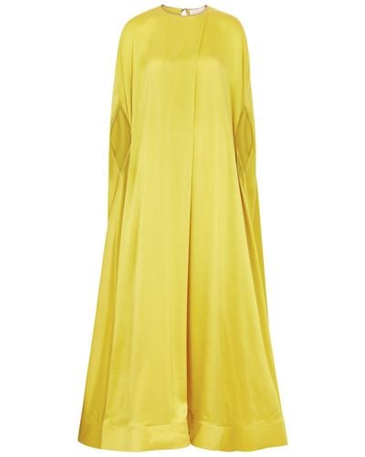 ROKSANDA Parvina Cape-effect Silk-satin Gown - Yellow