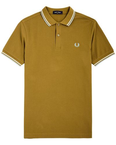 Fred Perry Logo-Embroidered Piqué Cotton Polo Shirt - Green