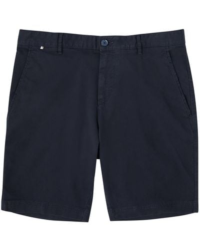 BOSS Slice Stretch-Cotton Shorts - Blue