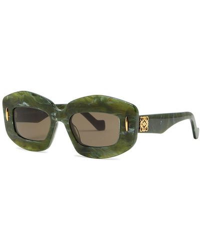 Loewe Oversized Oval-frame Sunglasses - Green