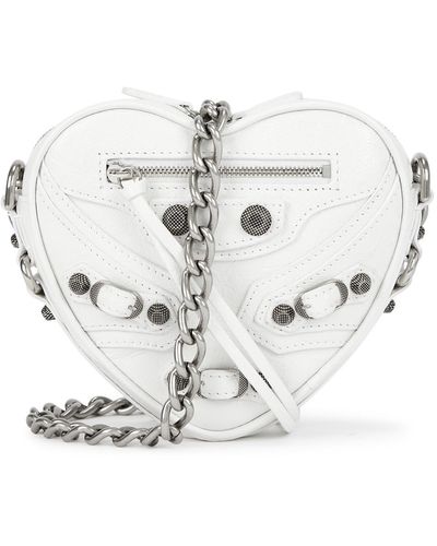 Bottega Veneta Balenciaga Cagole Heart Leather Cross-body Bag, Leather Bag, - White