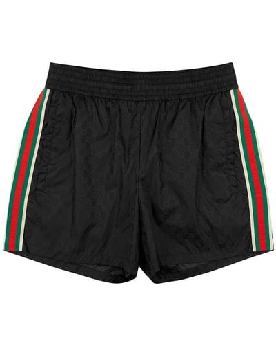 Gucci gg Supreme Monogrammed Shell Swim Shorts - Black