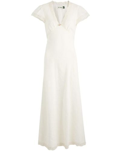 RIXO London Clarice Lace-Trimmed Woven Midi Dress - White