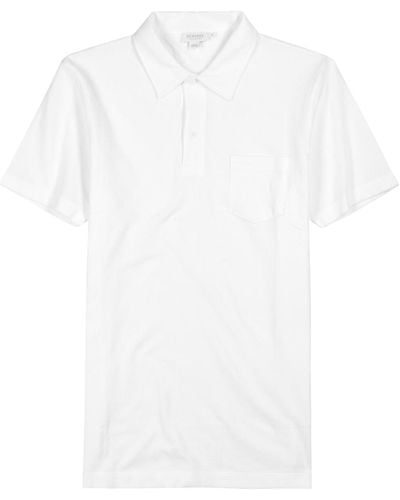 Sunspel Riviera Cotton-Mesh Polo Shirt - White