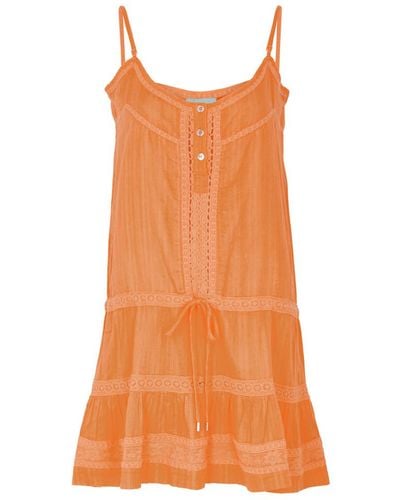 Melissa Odabash Kelly Crochet-trimmed Cotton Dress - Orange