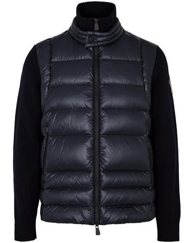 3 MONCLER GRENOBLE Quilted Shell And Stretch-wool Jacket - Blue