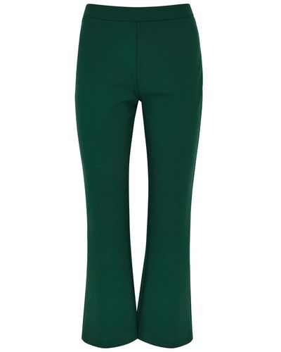 Diane von Furstenberg Juno Cropped Stretch-jersey Pants - Green