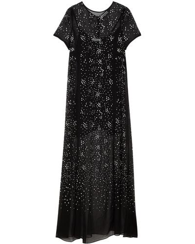 Rabanne Stud-embellished Silk-chiffon Maxi Dress - Black