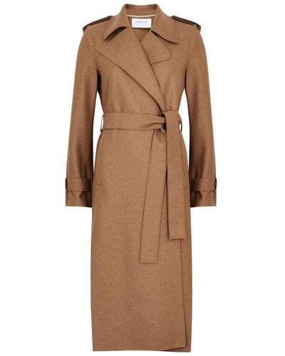 Harris Wharf London Belted Wool Trench Coat - Brown