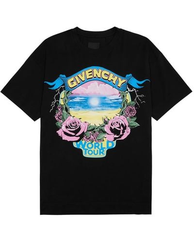 Givenchy World Tour Printed Cotton T-shirt - Black