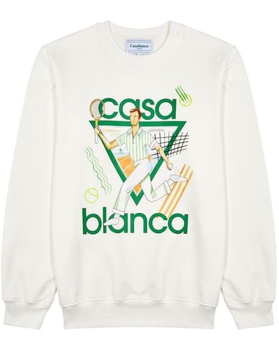 Casablancabrand Le Jeu Printed Cotton Sweatshirt - White