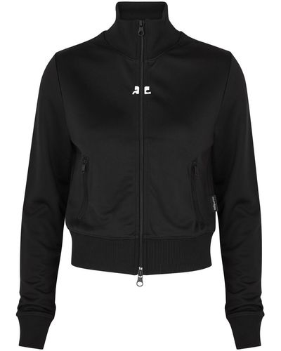 Courreges Logo Jersey Track Jacket - Black